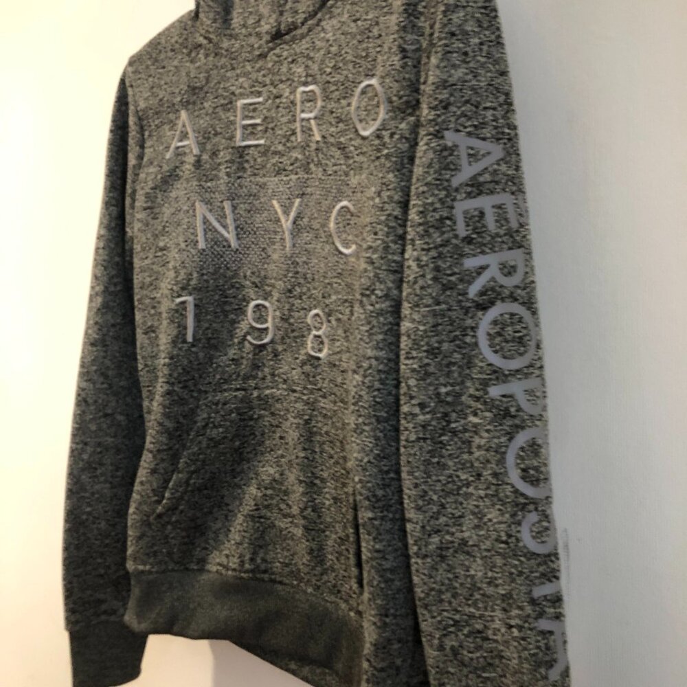 Aeropostale Aero Logo NYC 1987 pullover sweatshirt hoodie Grey Men's Small